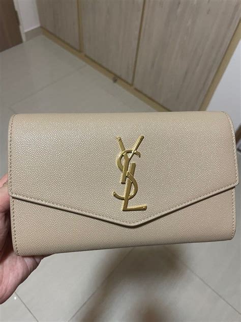 ysl chain wallet pale blush|ysl uptown wallet on chain.